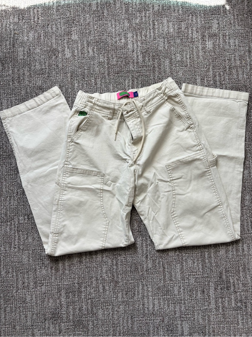 Empyre Men's Cream Cargo Drawstring Pants - Picture 2 of 2